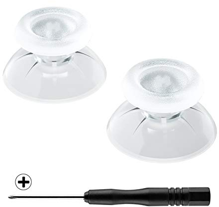 eXtremeRate Thumbsticks Joysticks für ps5 für ps4 Controller, Ersatz 3D-Sticks & Schraubendreher, Analogsticks Thumb Grips Sticks Kappen Aufsätze für ps4 Controller(Transparent)