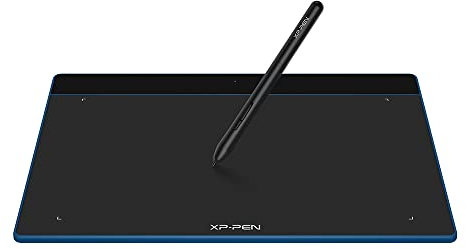 XP-PEN Deco Fun L Grafik-Tablet, 25,4 x 15,2 cm, optimal für Online-Unterricht und Telearbeit, digitales Zeichentablett zum Malen mit der Artrage Lite-Software (blau)