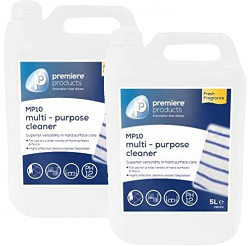 2 x 5L Concentrated MP10 Multipurpose Cleaner - Efficiently Removes Grease, Grime, and General Dirt from Plastic, Laminate, Ceramic, Glass, Metal, and Painted Surfaces