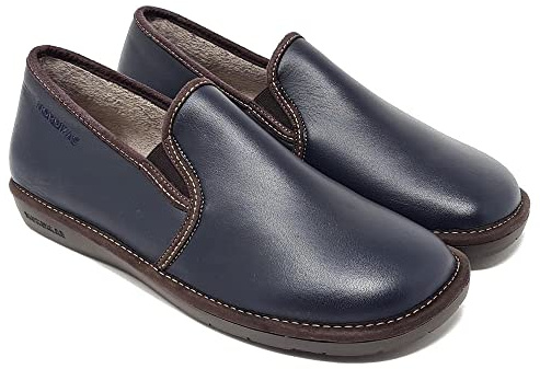 NORDIKAS Chaussures de maison Homme TOP LINE 663 Cuir, bleu marine, 42 EU