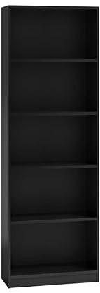 CDF Bücherregal Regal Standregal Büroregal für Ordner Spielzeug Büro Wohnzimmer Homeoffice Bücherschrank zur Aufbewahrung Dokumenten Dekoration Robuste Konstruktion - Schwarz 40cm