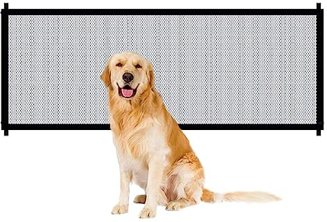Puerta mágica para Mascotas o Bebés, Barrera Seguridad Perros, Puerta de Perro, Barrera para Perro, Plegable y portátil,Ideal para Perros o Gatos,en escaleras en Interiores y Exteriores (1pc)