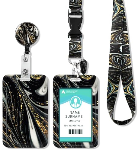 Nyckelringshållare med korthållare, rem med snodd med Swivel Lobster Clasp - för ID-märkehållare, nycklar, kamera, mobiltelefon