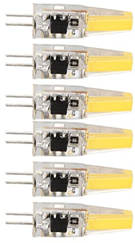 6-pack 6W 500LM G4 LED COB Silica Gel Energisparlampa Glödlampa för Takvägg Bordslampa 220V (Varm vit)
