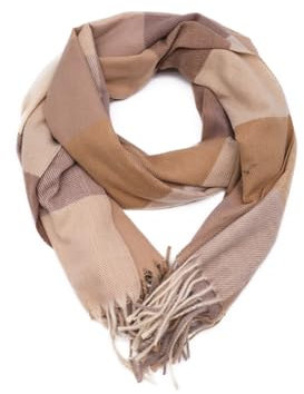 QUEEN HELENA Warmer Winterschal für Damen SC201 beige, Einheitsgröße