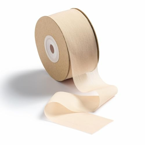 MORSUNBELA Presentband Chiffongband Bredband Bröllop Chiffongband Dekorativt presentband 3,8 cm x 23 m Sidenband Tygband