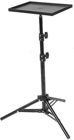 DEARMAMY 114cm Projector Stand Tripod Stand Adjustable Floor Projector Tripod with Tray Adjustable Height DJ Racks for Office Home Stage Racks Holder Mount