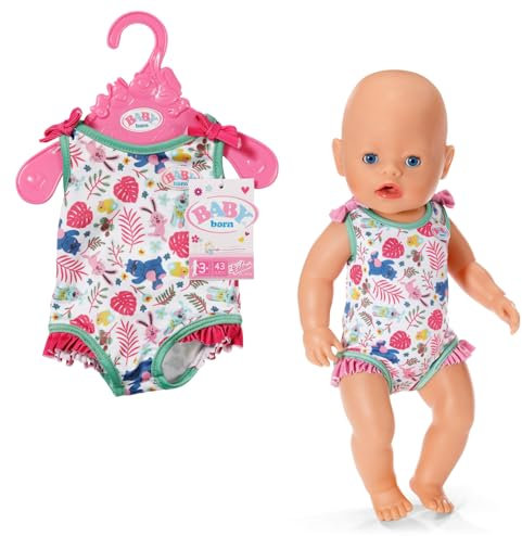 BABY born Badeanzug, EIN Stück, Puppen-Badeanzug mit buntem Print für 43 cm Puppen, Design nicht frei wählbar, 833636 Zapf Creation