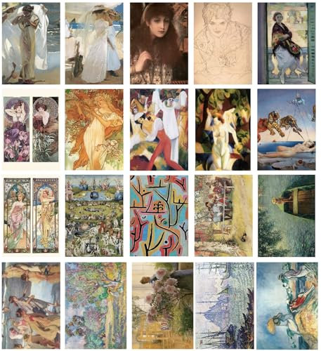 Tushita 20er Postkarten Set Kunst Meisterwerke aus allen Epochen Kunstliebhaber