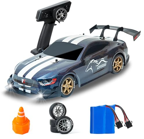 BORSTOYPRO Fjärrstyrd bil, 1:14 professionell fjärrstyrd drift, bil med proportionell styrning och gaspedal 4WD GT Drift RC bilar hobbyleksak för vuxna pojkar