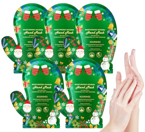 Eazerom 02 5 paia di Maschere per Mani, Guanti Idratanti per Hand Masks, Maschera Rigenerante Riparatrice per Pelle delle Mani, Guanti Idratanti per hand Secche