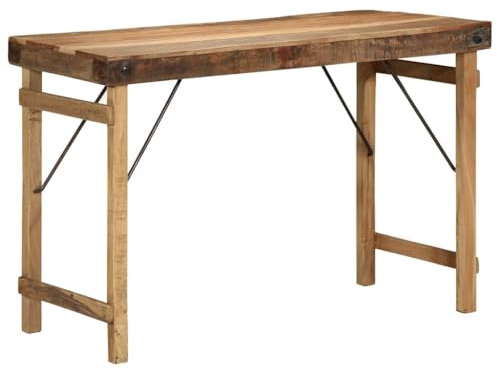 vidaXL Dining Table Brown 110 x 55 x 76 cm Solid reclaimed wood, Rustic Dining Room Table, Rectangular, Solid Wood, Reclaimed Material, Durable Surface, Versatile Style, Indoor Furniture