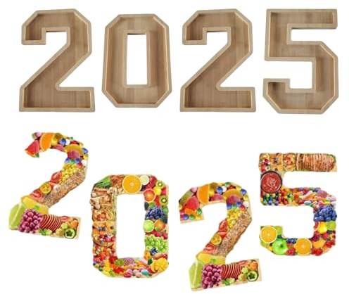 Lot de 4 Plateaux de charcuterie à remplir, numéros 2025, 20 x 28 cm, pour décoration fête et Remise diplôme