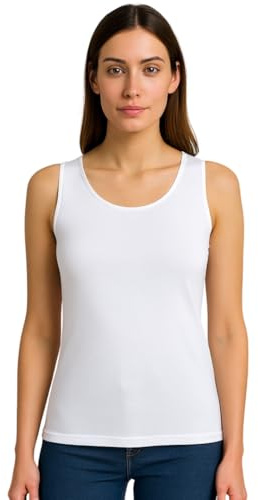 Intimitaly Set 2 Maglie Termiche da Donna, Cotone Puro 100%, Mezze Corte o Spalla Larga, Bordo Raso, Trattamento Termico, Felpatura Soffice Bianche e Nere (2 Bianche Spalla Larga, S)