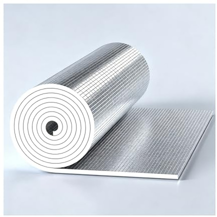 HBOOMOEM Aislamiento De Techo Campistas Calor，LáMina Aislante Doble Cara Para FríO Y Calor，Se Puede Cortar Para Adaptarse A áTicos, Pisos, VehíCulos Recreativos Y MáS.(1000CM/393.7IN,1.5CM/0.59IN)