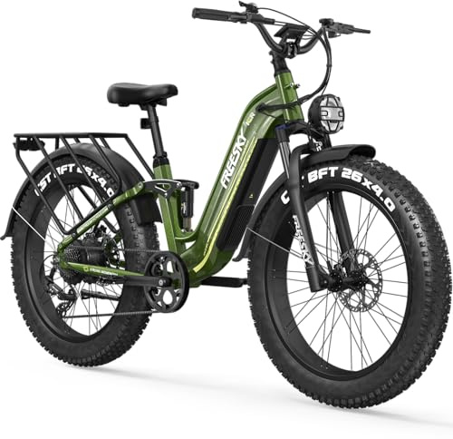 FREESKY Wildcat Electric Bike 170KM Long Range e Bike 48V 25A Battery Pedal Assist Ebike 26 Fat Tyre Full Suspension Electric Dirt Bike for Adult Menwith Throttle, Powerful Motor for Commute Mountain