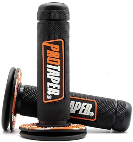 KEPYATI Manopola In Gel Per Manubrio Di Motocicletta, Manubrio Gomma Freno Manopole, Da 7/8, Per K.T.M Crf Exc Yzf Protaper Pro Conica Motocross Dirt Pit Bike （Nero E Arancione）