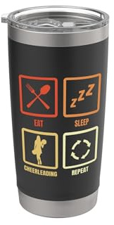 Mangiare Dormire Cheerleading Ripetere Acrobatica Bicchiere termico in acciaio inox doppia parete