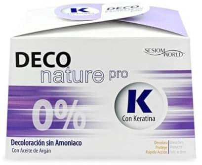 Sesiomworld Decoloración Deco Nature Pro 0% sin Amoniaco con Keratina y Argán 500 gr 1 Unidad 600 g