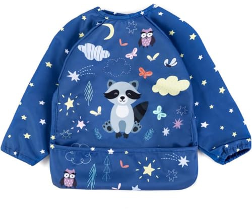 HOMYBABY® Bavoir manches longues bébé PUL doux, respirant, solide | Grand bavoir bébé fille |