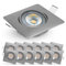 Emos LED Einbaustrahler 230V, 5W / 450lm, 50° schwenkbar, Deckenspots warmweiß 3000k | Einbaustrahler Led Spot flach 68mm Lochmaß | Set mit 12 Stück LED Spots 230V, Einbauleuchten eckig (Farbe silber)
