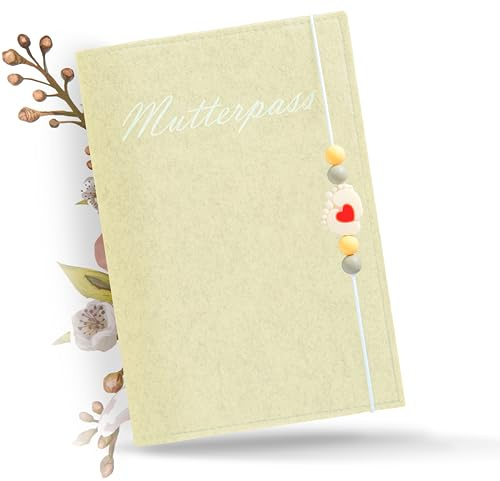 ONE+PLUS® Housse de protection de qualité supérieure pour carnet de maternité - En feutre - Cadeau pour les femmes enceintes