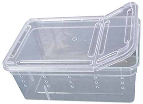 Transportbox für Reptilien Amphibien aus Kunststoff, wiederverwendbar, transparent