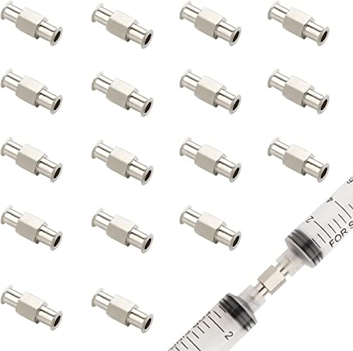 Spritzenadapter 10 Stück Luer-Lock-Adapter-Koppler, Luer-Lock-Spritzenadapter, vernickeltes Messing, Luer-Lock-Anschluss, Buchse auf Buchse für den Transfer von Spritze zu Spritze (4 mm Kaliber)