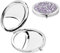 Specchio Compatto, Specchietti da Borsetta, Specchio Cosmetico Compatto con Ingrandimento 1X/2x, Specchio Tascabile da Viaggio per Trucco, Pieghevole per Ragazze Donne, Diamante Viola Chiaro