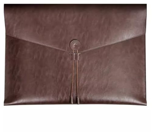 FSJMTQTS Aktenordner Leder Leder A3 Dokumententasche Einfache Business Dokumententasche Aktenorganizer(Braun)
