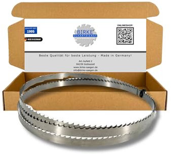 Birke® Uddeholm Lame de scie à ruban, 1085-2240 mm, longueur : 6 à 15 mm, largeur : pour tous les types de bois courants, idéale pour Scheppach, Einhell, etc. (2240 x 10 x 0,4 Zt5 mm)