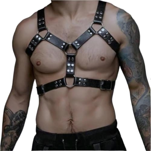 ROIEIIR PU Leather Harness For Men Punk Men's Corsets Harness BDSM Restraints Sex Toys
