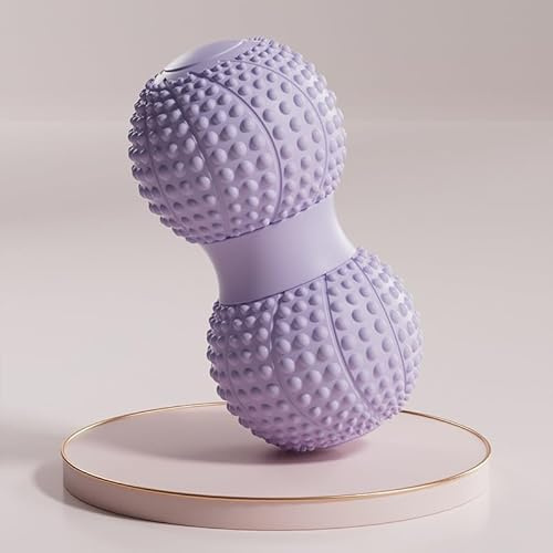 Vixenaqxa Massage Ball, Fascia Ball Foot Massage Double Ball Peanut Ball Deep Muscle Relaxation Hedgehog Ball Shoulder and Neck Stretching Yoga Fitness Ball (Purple)