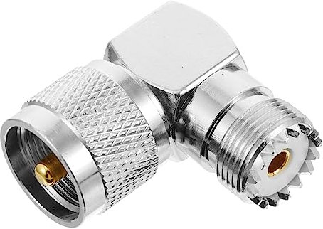 DOITOOL Convertidor Coaxial De Ángulo Recto Conector Coaxial Female Antena Adaptador Cable Antena TV Adaptador De Cobre UHF a UHF Cobre Silver