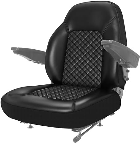 JUDANNA Traktorsitzbezug für Schranktraktoren ohne Kopfstütze, Landmaschinen Traktor Trecker Schlepper Bagger Grammer Gabelstapler-Sitzbezug, Traktor Sitzbezüge Schonbezug Traktor Zubehör (Schwarz)