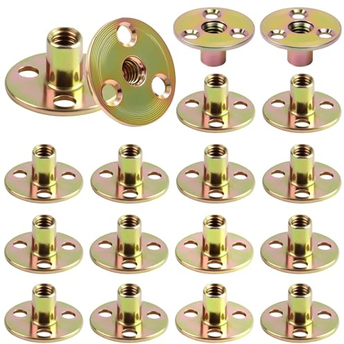 ComPDCVD 18 Pezzi Dadi a 3 Fori Dado a T con Foro Dado Flangiato M8 iastra zincata dadi a flangia dadis di avvitamento raccordi per Collegamento mobili filettatura interna raccordi hardware