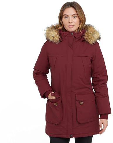 Peter Storm Women’s Paloma Waterproof Parka Jacket with Faux Fur Lined Hood & 4 Pockets, Insulated & Adjustable Winter Coat (UK, Numeric, 12, Regular, Regular, Red)