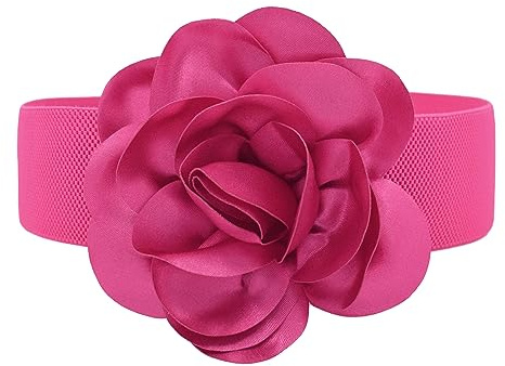 Cinturón de cintura elástico ancho de cintura de cintura de mujeres Rosa