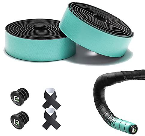 ROCKBROS Cinta Manillar Bicicleta Carretera, 2 Piezas Cinta Antideslizante con Tapones, Accesorio de Ciclismo