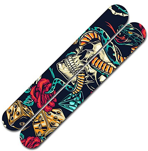 Fahrrad Kettenstreben Schutz Aufkleber Folie Lackschutz von Finest-Folia R160 (23 Skulls and Snakes)