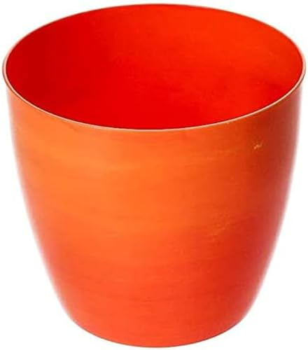 B2C Flower Pots 6 Colours 4 sizes Marble Plastic Plant Pots Planter Deco (14cm, Orange Marble)
