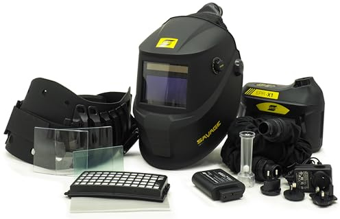 dba_ESAB Savage A40 + PAPR AIR - Máscara de soldadura profesional automática 1/1/1/2, color negro