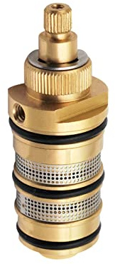 Miscelatore Termostatico a Piastra in Ottone Da Incasso per Sistema Doccia Valvola Controllo Rubinetto Temperatura Dell'acqua Bagno G1/2, Cartuccia Termostatica Ottone, Supporto Singolo (C)