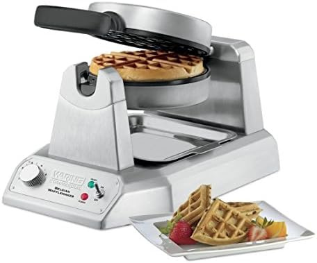 MBH - Máquina de gofres profesional WARING doble para gofres redondos hostelería. Gofrera industrial eléctrica para cafetería, bar y restaurante.