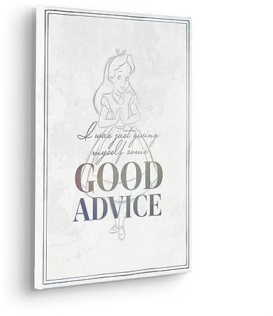 Komar Disney Alice Just Saying Tableau sur châssis en bois véritable Motif 100 Dimensions 30 x 40 cm Pour chambre d'enfant