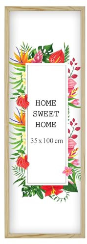 MG Design Natural Bilderrahmen 35 x 100 cm – Aus echtem Holz mit Acrylglas, zum Aufhängen & Aufstellen, für Fotos, Poster & Puzzle