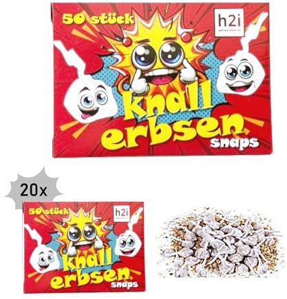 h2i Knallerbsen | 1000 St. | Knallteufel Trickknaller Pop Snaper | der perfekte Scherzartikel für Silvester Halloween Geburtstag & Partys – Spaß garantiert |c| Jugendfeuerwerk & Kinderfeuerwerk Kat F1