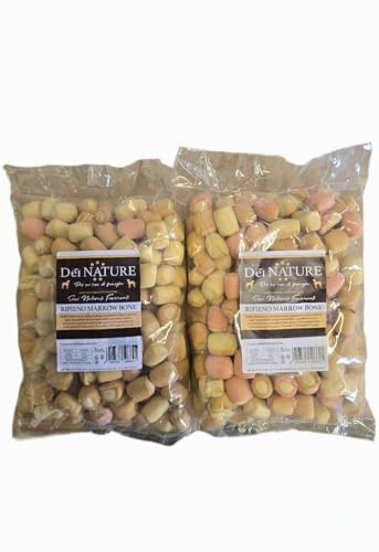 Dei Nature - Galletas para perros rellenas de hueso marrow, 2 paquetes de 800 g, sabor a carne, aperitivos para perros - Premio para perros