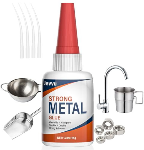 Jevvu Super Glue for Metal, 35g Clear Instant Cyanoacrylate Adhesive for Metal Repair, Waterproof, Heat-Resistant, Ideal for Steel, Aluminium, DIY, Jewelry