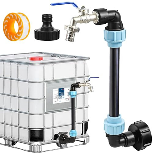 Adaptateur IBC avec Col de Cygne en Laiton - Robinet S60 x 6 3/4 pour Réservoir d'Eau de Pluie 1000 L - Robinet Cuve 1000L - Accessoire pour Réservoir IBC